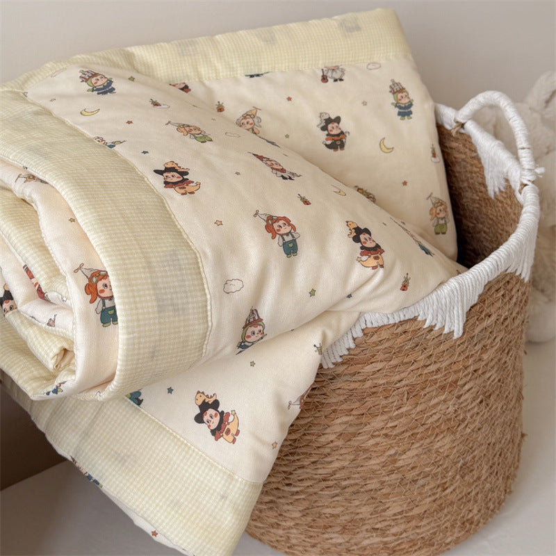 Damen Kinderbettdecke mit verspieltem Puppenmuster Brehn