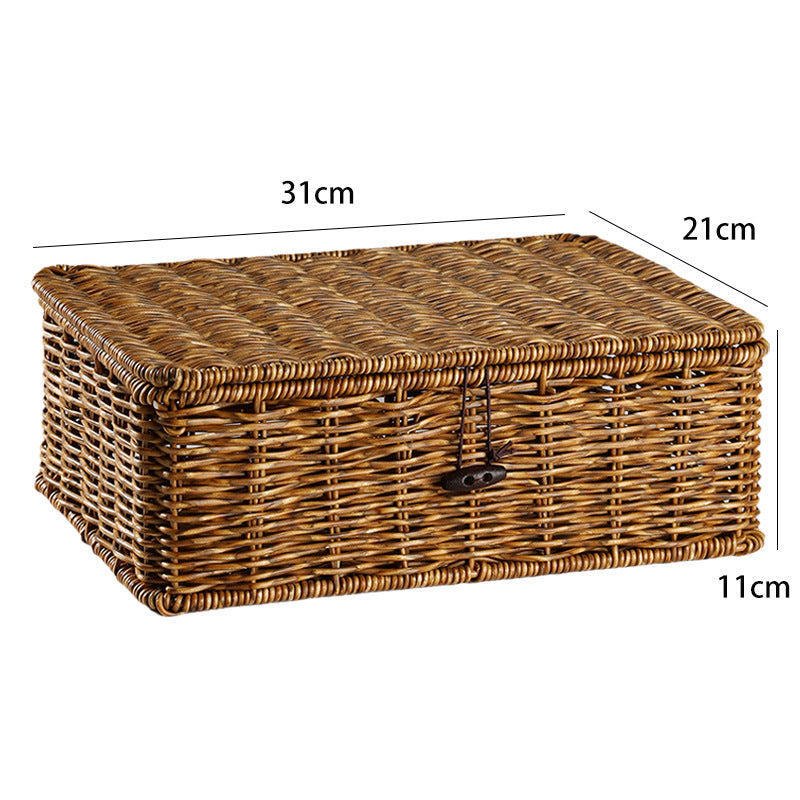 Handgefertigte natürliche Rattan-Aufbewahrungsbox Brehn