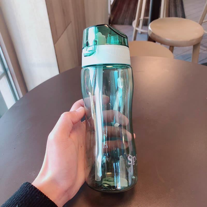 Damen Ergonomische Sporttrinkflasche mit integrierter Trinkhalmfunktion Brehn