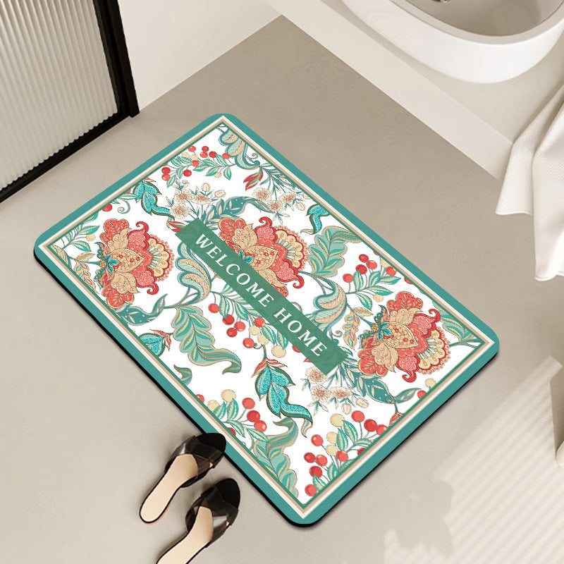 Vintage Floral Pattern Badmatte Brehn