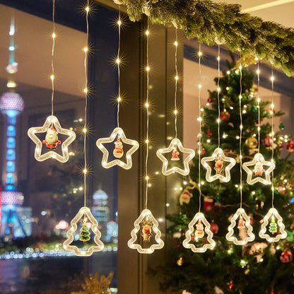 Weihnachtsdekorative Lichtsterne mit Schneeflocken Brehn