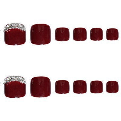 Glamouröse mit Rhinestones akzentuierte Press-On Zehennägel Brehn