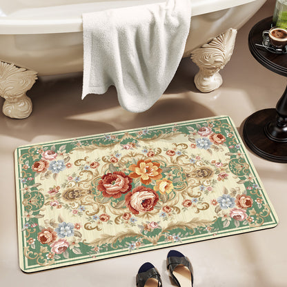 Elegante Floral Badezimmer Bereich Matte Brehn