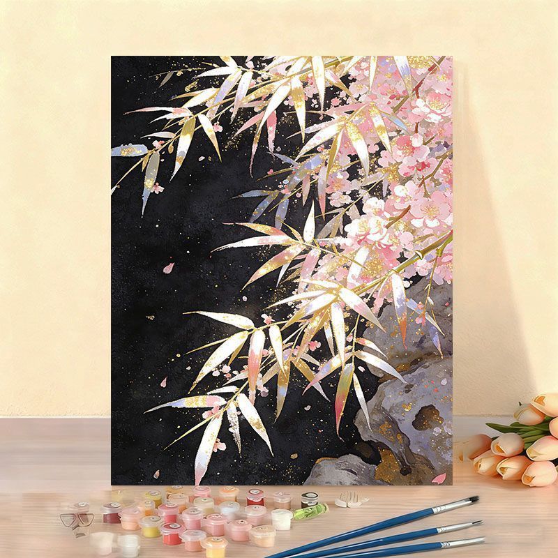 Elegantes Blumenaquarell-malen nach Zahlen Leinwand Kunstset Brehn