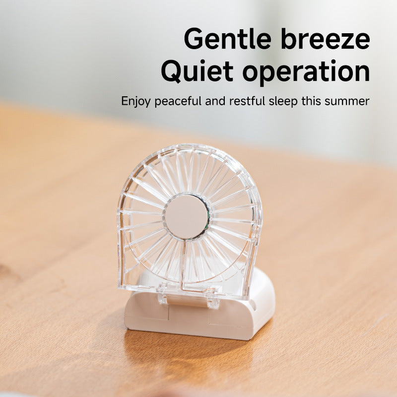Unisex nan kompakter wiederaufladbarer USB-Handventilator mit Akkuanzeige, klappbarem Gehäuse und leisem Motor Brehn