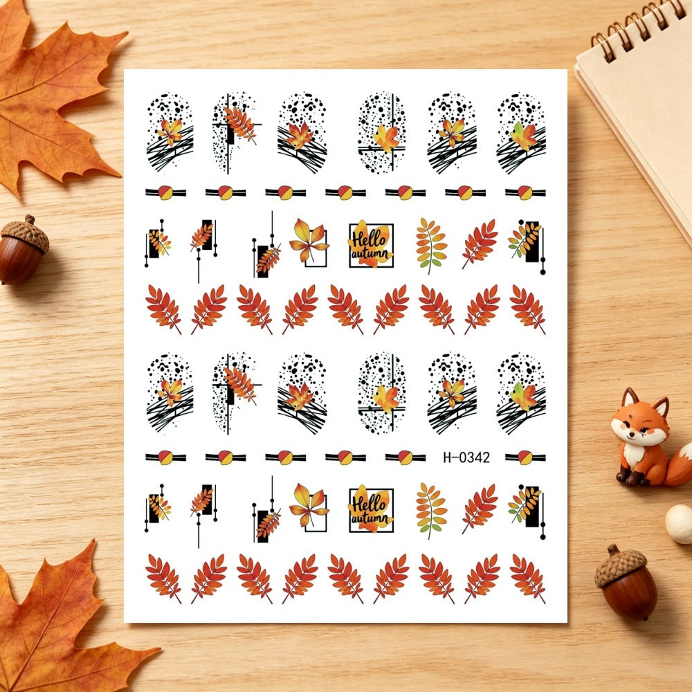 Herbst-Themen Nagelkunst Aufkleber