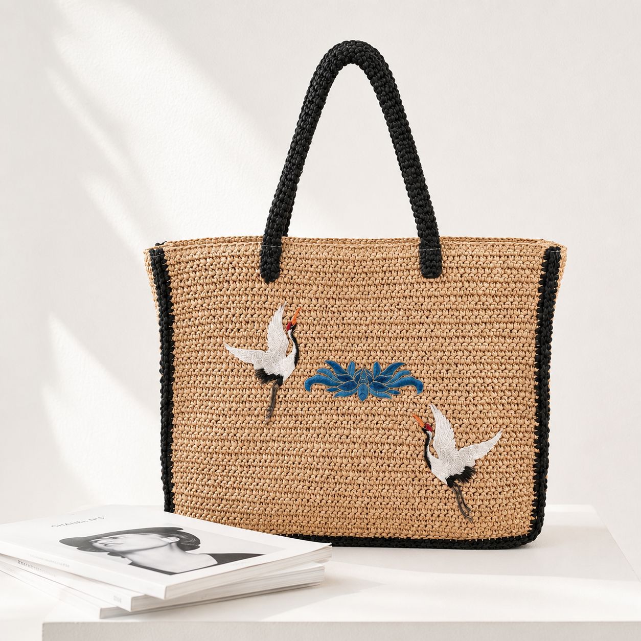 Handgefertigte Shoppingtasche mit Aufwändiger Stickerei Brehn