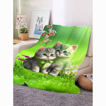 Niedliches Katzen-Themen Weiches Plüsch-Wurfdecke