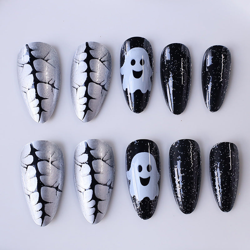 Spooky Ghost-Themen Acryl Nagelkunst Brehn