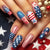 Kreative Nail Art Kunstnägel im patriotischen Design Brehn
