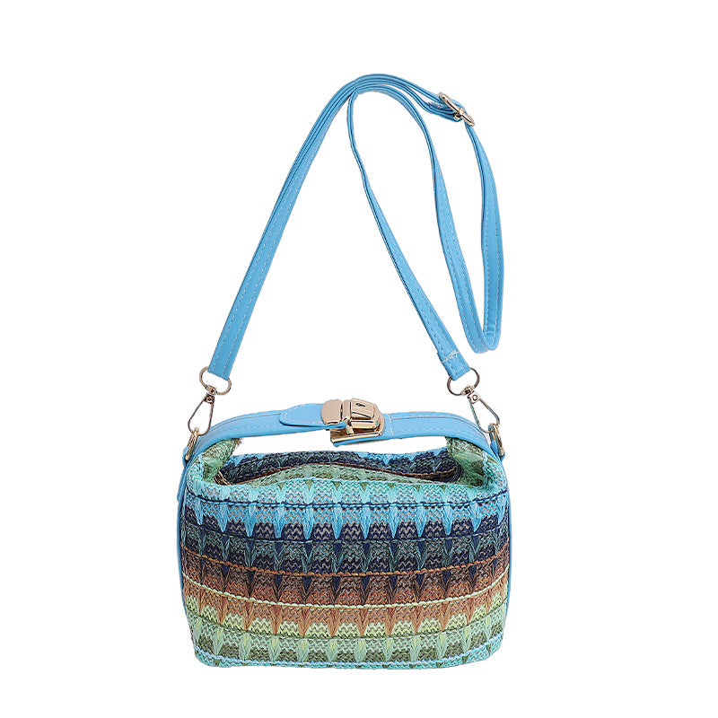 Texturierte handgewebte Mini-Crossbody-Tasche Brehn