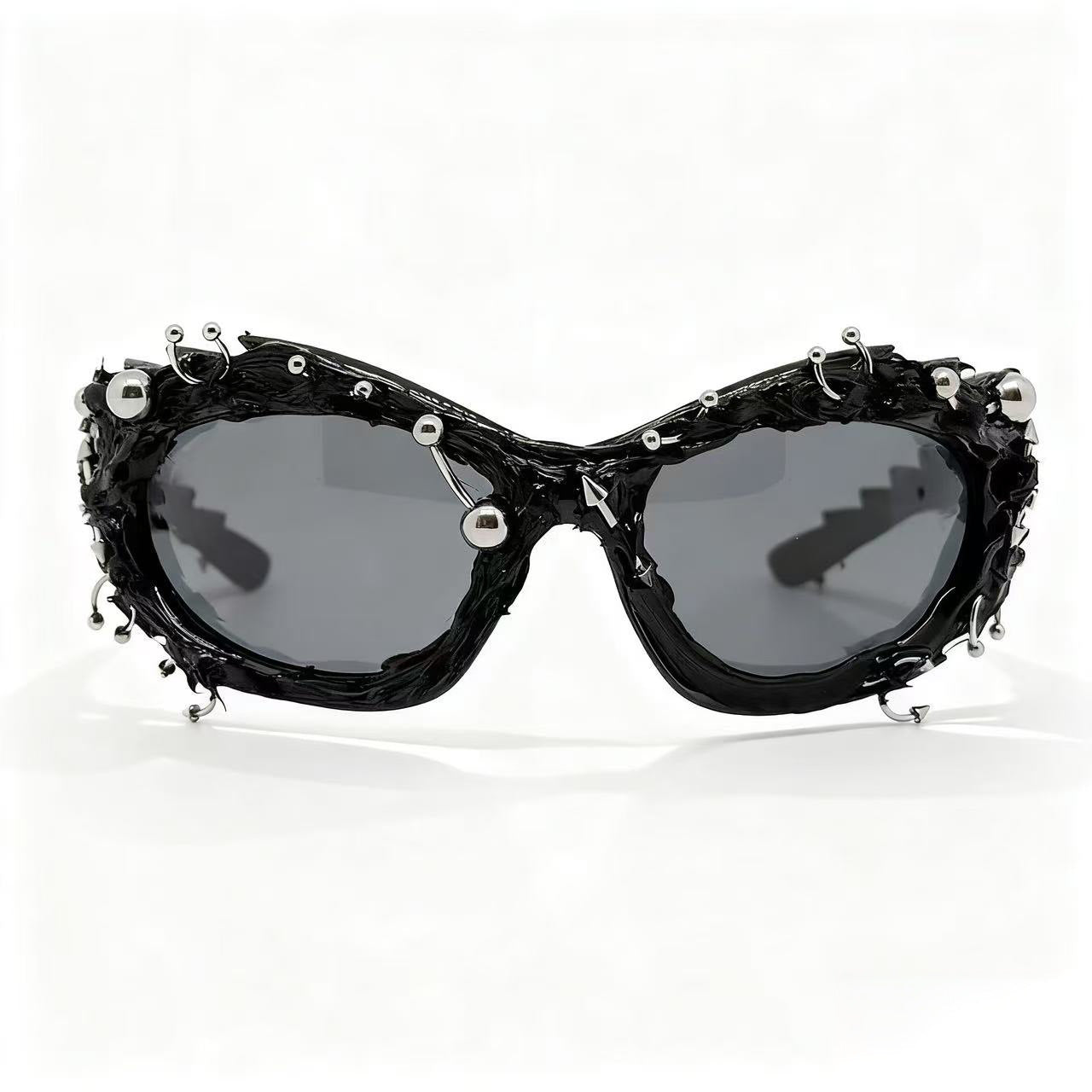 Damen extravagante Designer-Sonnenbrille mit auffälligem Schmuckrahmen Brehn