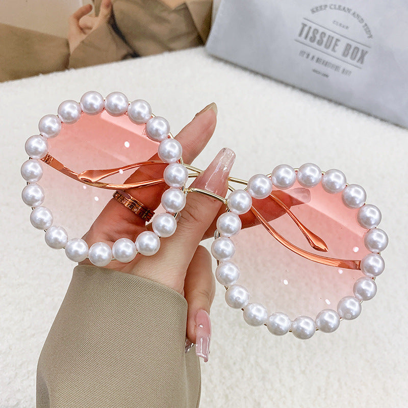 Damen elegante oversized Sonnenbrille mit stilvollem transparentem Rahmen Brehn