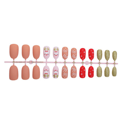 Festliches Urlaub Press-On Nagelset Brehn