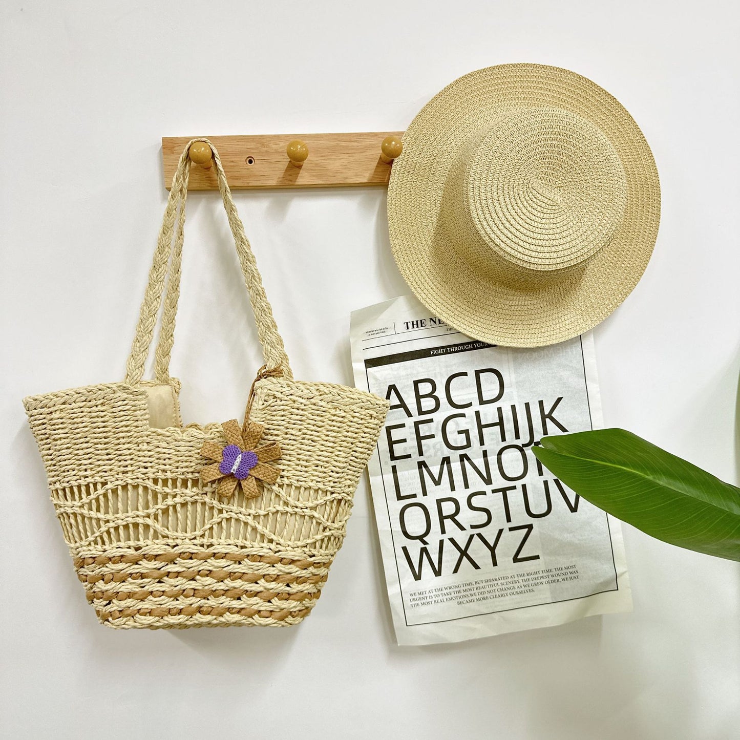 Handtasche mit Kunstvollem Blumenmotiv Brehn