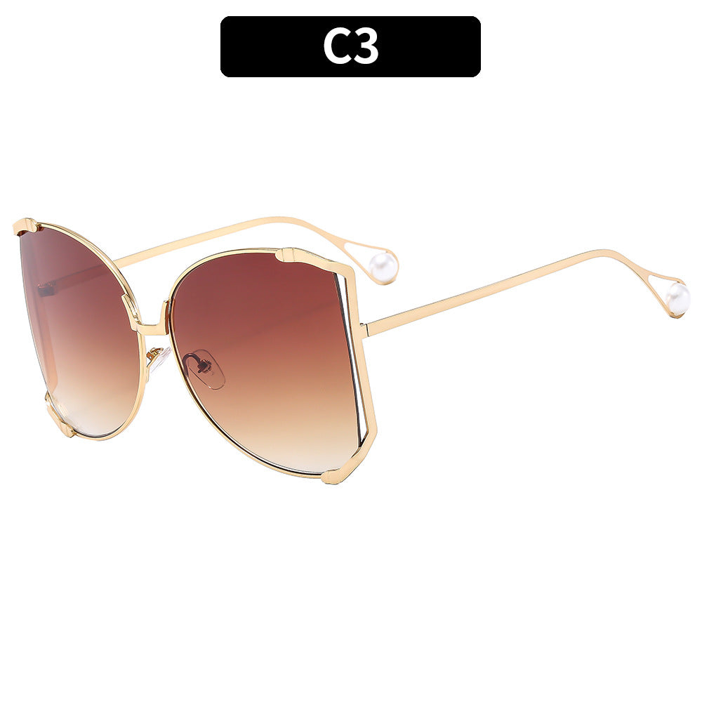 Oversized Geometrische Katzenauge Sonnenbrille