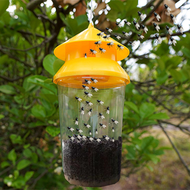 Wiederverwendbare Outdoor-Insektenfliegenfalle mit ungiftigem Köderreservoir und hängendem Baldachin Brehn