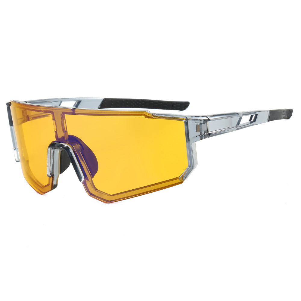 Damen sportliche Sonnenbrille im futuristischen Design mit breitem Sichtfeld Brehn