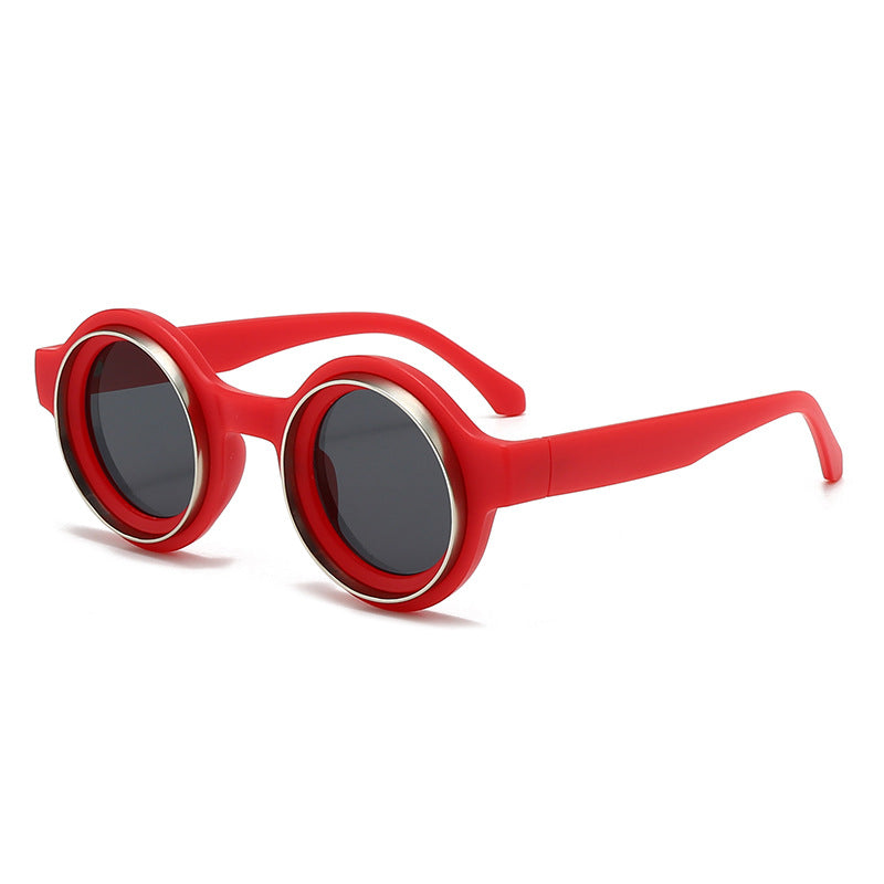 Damen modische runde Sonnenbrille mit auffälligem Design Brehn