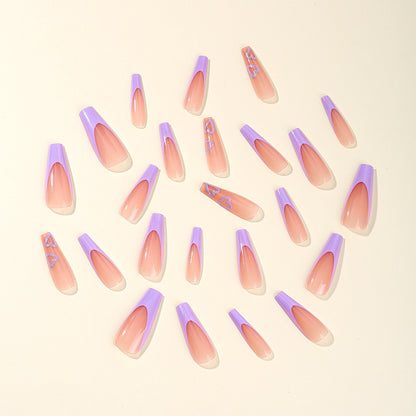 Herz-geschmückte Lange Acryl-Nagelkunst Brehn