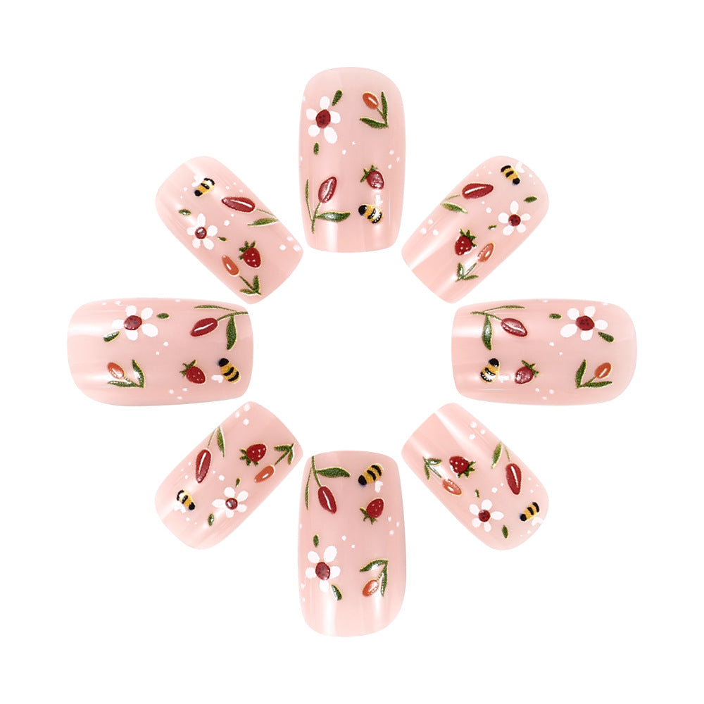 Floral Press-On Nail Art Set Brehn