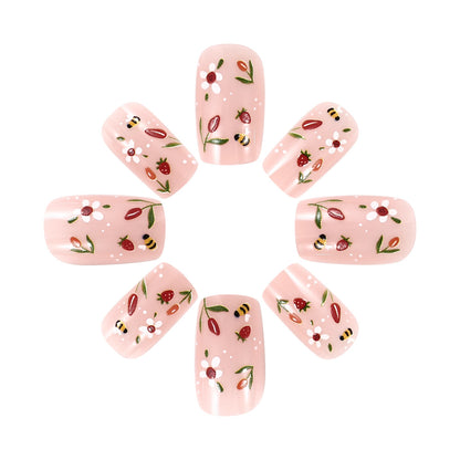 Floral Press-On Nail Art Set Brehn