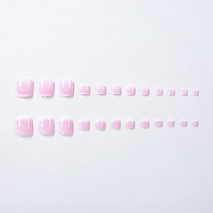 Dekoratives French Tip Zehennagel Set Brehn