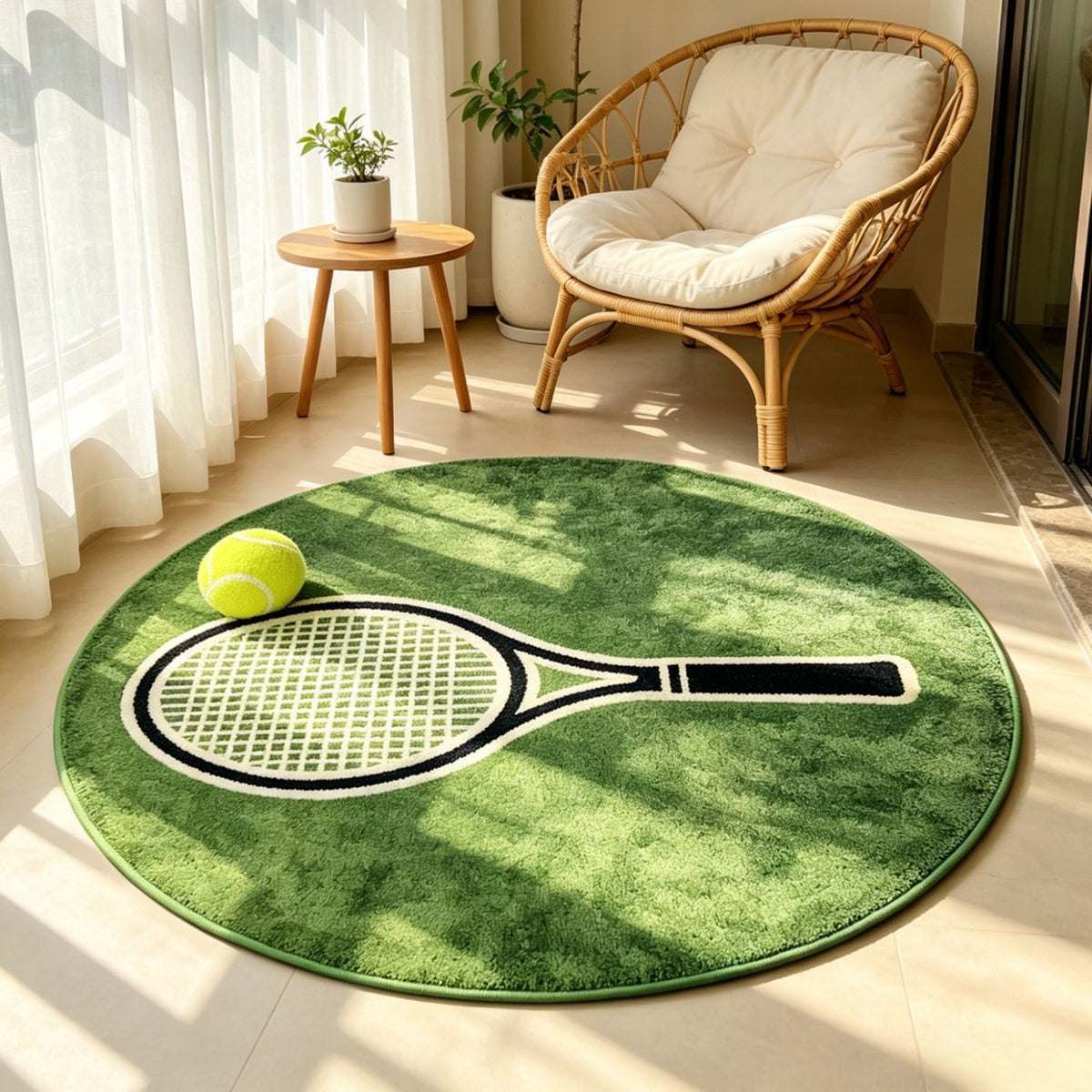 Tennis-Themen runder Teppich