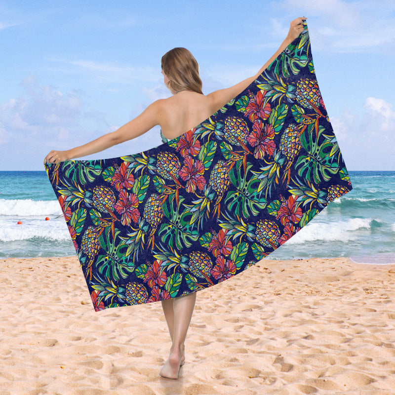 Strandtuch mit exotischem Ananas- und Palmenmuster Brehn