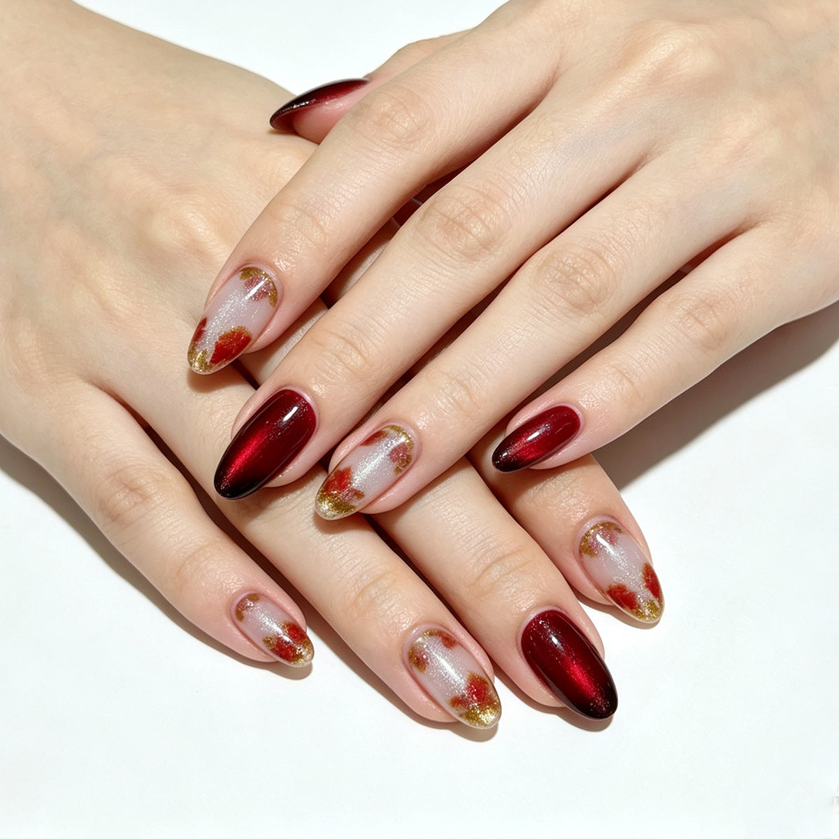 Premium Decorative Floral Press-On Nail Art Brehn