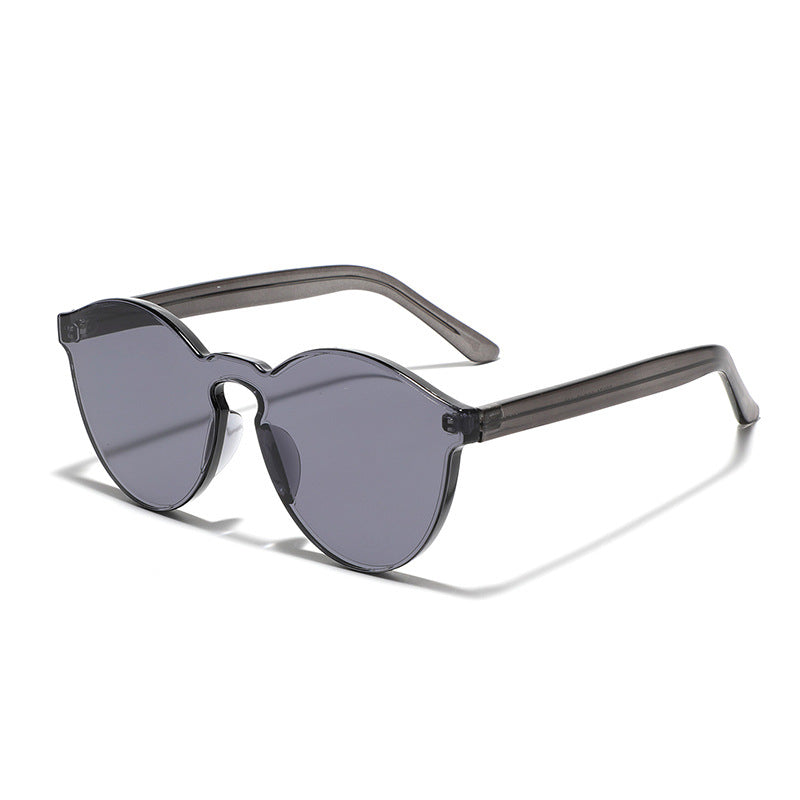 Damen stylische runde Sonnenbrille mit innovativem Rahmen Breit Brehn