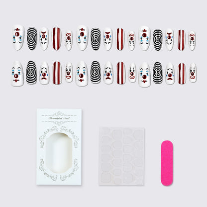 Kreatives Kunstnagelset mit Clown-Motiven Brehn