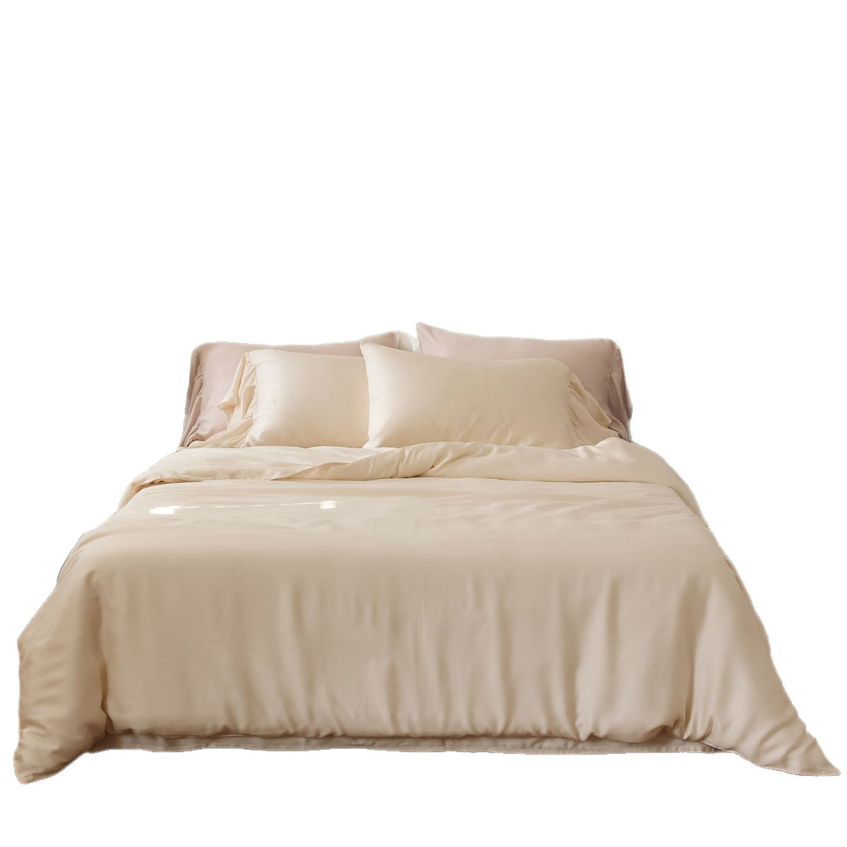 Seidiger Baumwoll-Satin-Duvetbezug-Set mit temperaturregulierendem Klima-Finish