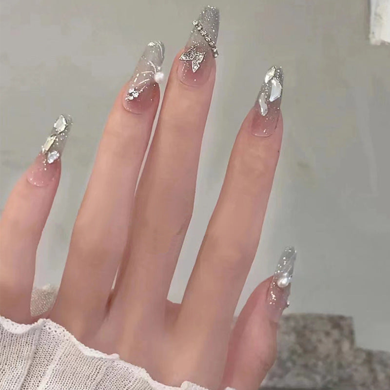 Premium mit Strass verzierten Press-On Nägel Brehn