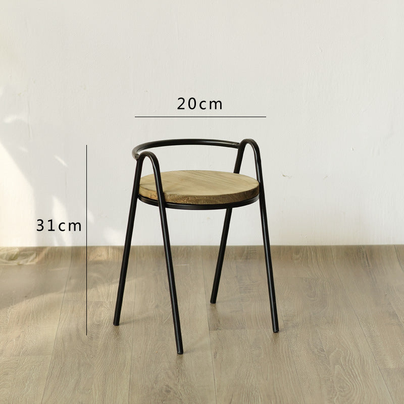 Moderner Hocker mit Holzsitz und Metallgestell Brehn