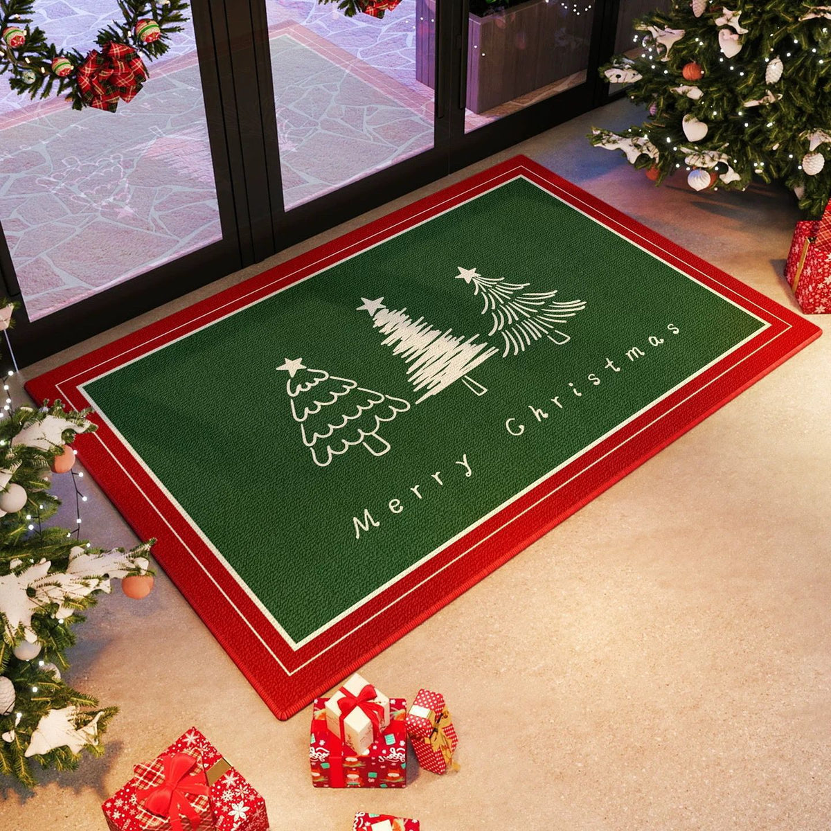 Festliche Weihnachtsbaum-Themen-Innendoormat Brehn