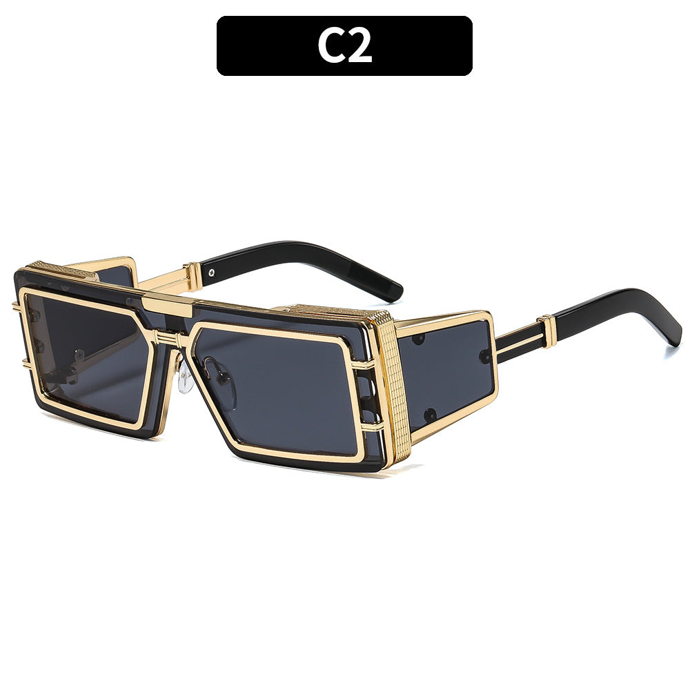 Damen Geometrische Oversized Sonnenbrille mit luxuriösem Rahmen Brehn