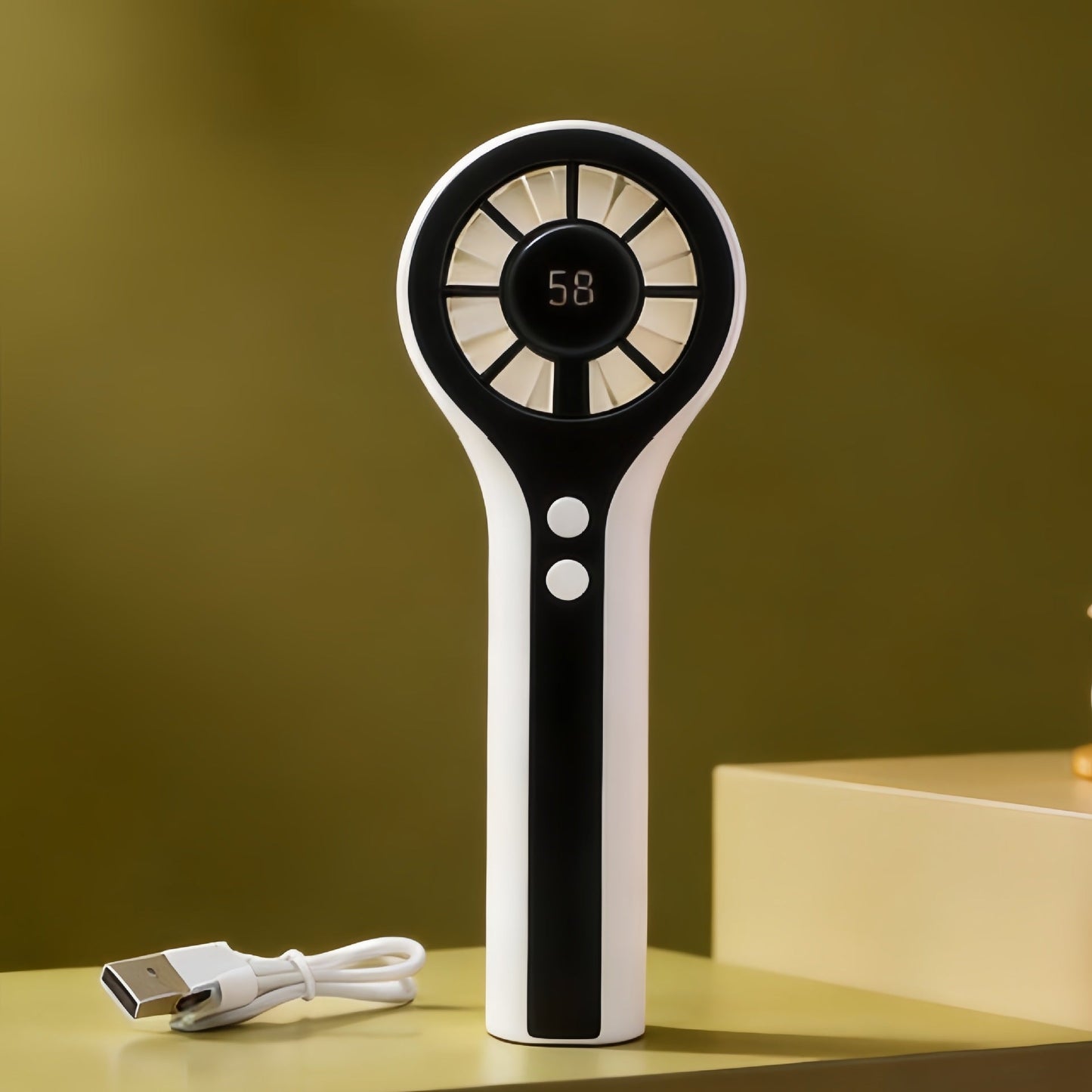 Frauen Tragbarer Handventilator mit digitaler Temperaturanzeige Brehn 1782398189
