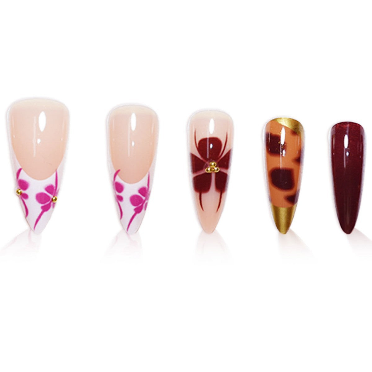 Künstlerische Lange Stiletto Press-On Nagelverlängerungen Brehn