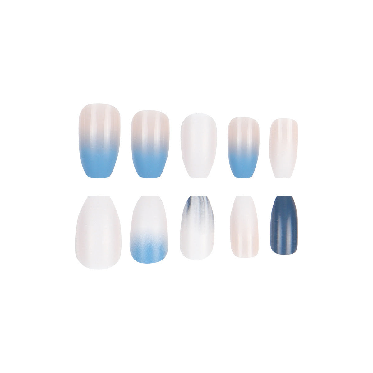 Ombre Matte Lange Press-On Nägel Brehn