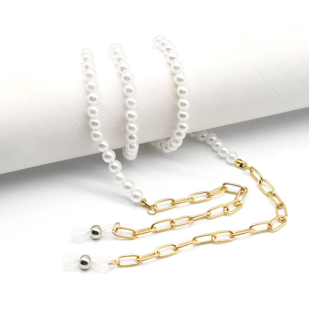 Eleganter Perlen- und Goldkette Brillenhalter Brehn