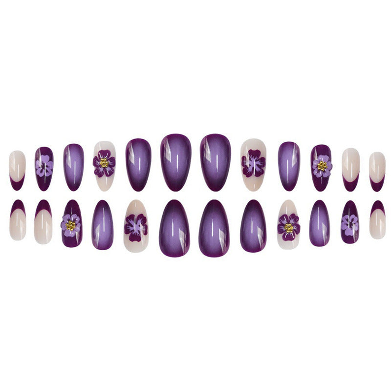Künstlerisches Florales Design Press-On Nagelset Brehn