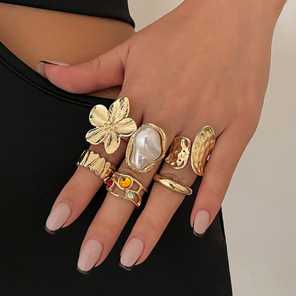 Florale Silber Statement Ring Brehn