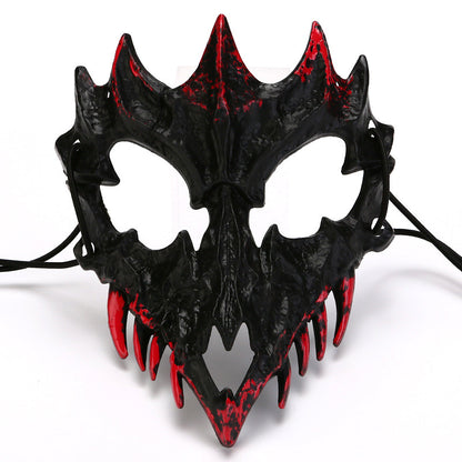 Halbgesichtsmaske mit fletschenden Vampirzähnen und verstellbarem Gummiband