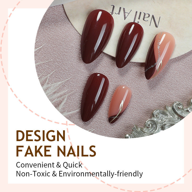 Kunstnagelset mit glänzenden Finish und eleganten Designs Brehn