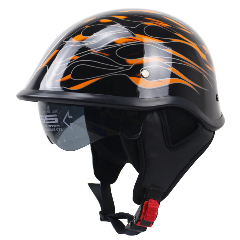 Klassischer leichter Motorradhelm mit verstellbarem Visier Brehn