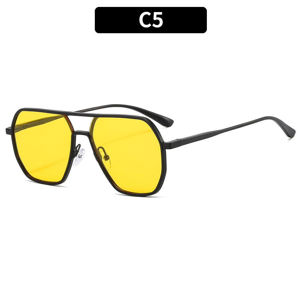 Sportliche Übergroße Sechseckige Sonnenbrille