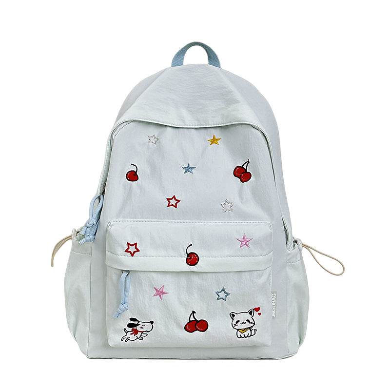 Verspielter Charakter Bestickter Schulrucksack Brehn