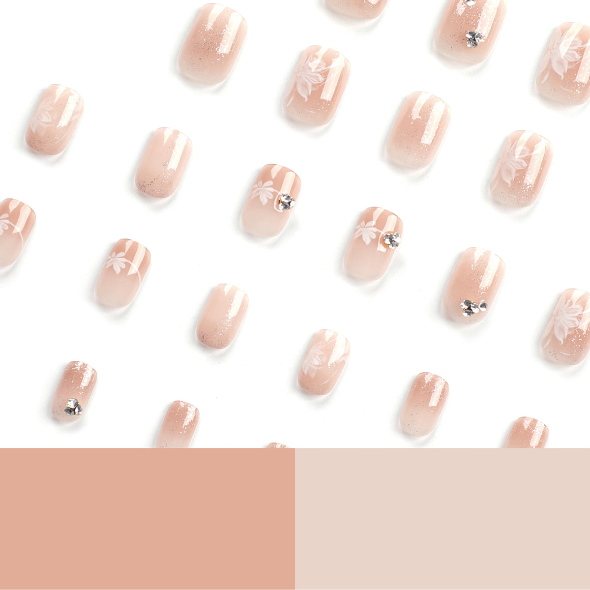 Elegante Nagelkunst mit holografischen Akzenten und floralen Verzierungen Brehn
