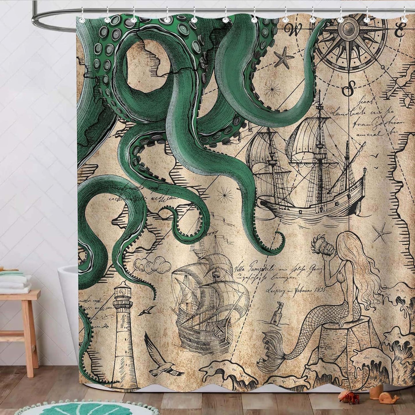 Ocean-Theme Duschvorhang Brehn